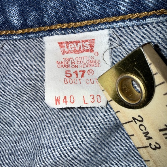 Vintage Levis 517 Jeans Mens 40x30 Blue Denim Boot Cut Medium Wash 90s - Picture 7 of 11